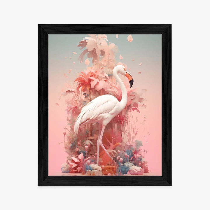 Plakat Surrealistyczna Ilustracja Z Flamingiem