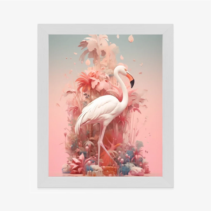 Plakat Surrealistyczna Ilustracja Z Flamingiem
