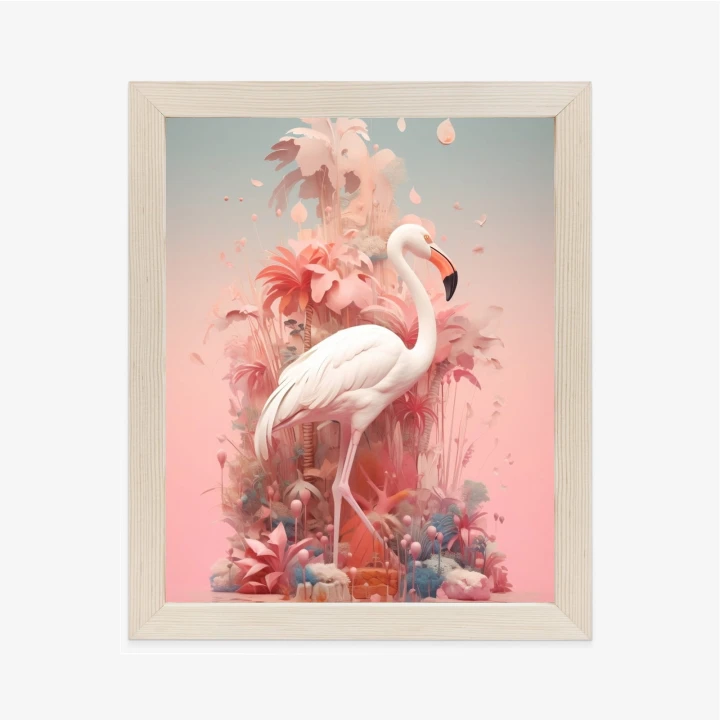 Plakat Surrealistyczna Ilustracja Z Flamingiem
