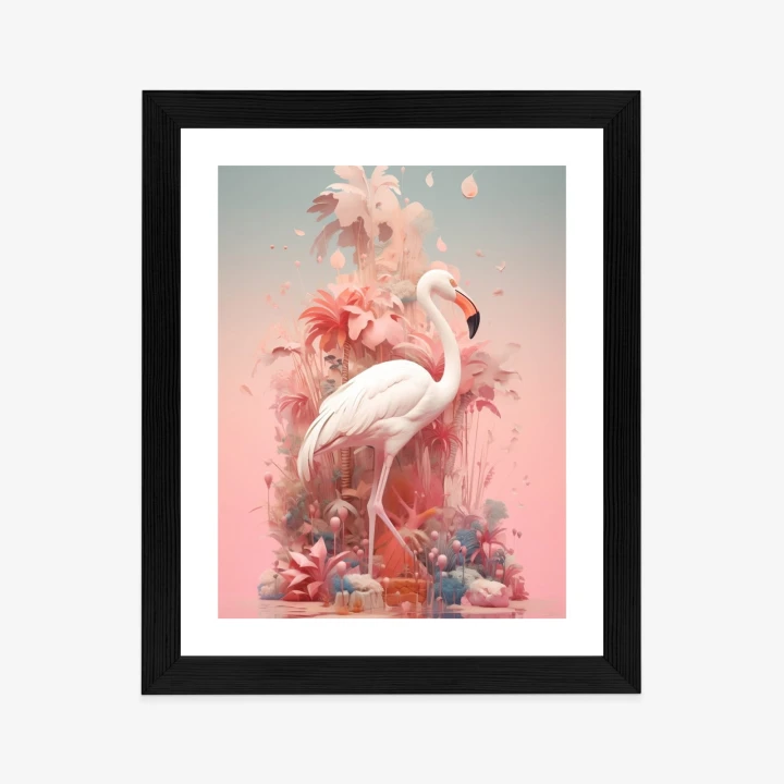 Plakat Surrealistyczna Ilustracja Z Flamingiem