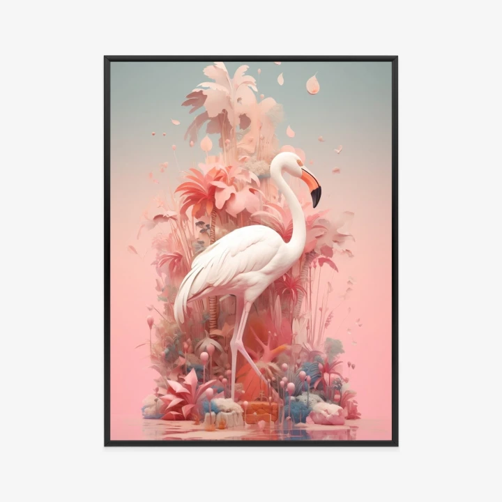 Plakat Surrealistyczna Ilustracja Z Flamingiem