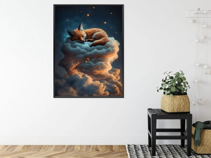 Plakat Śpiący Na Chmurze Lis