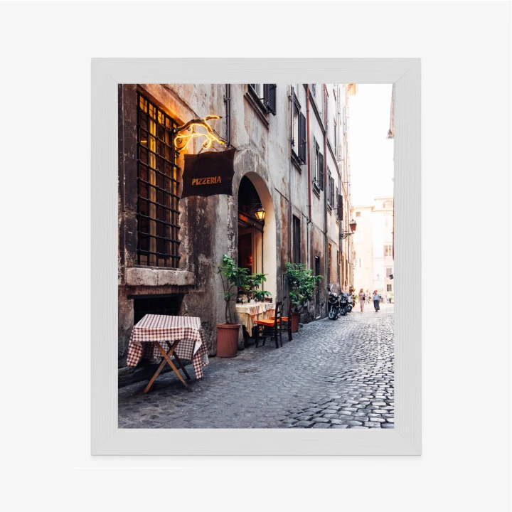 Plakat Klimatyczna Uliczka W Rzymie Z Kawiarnią