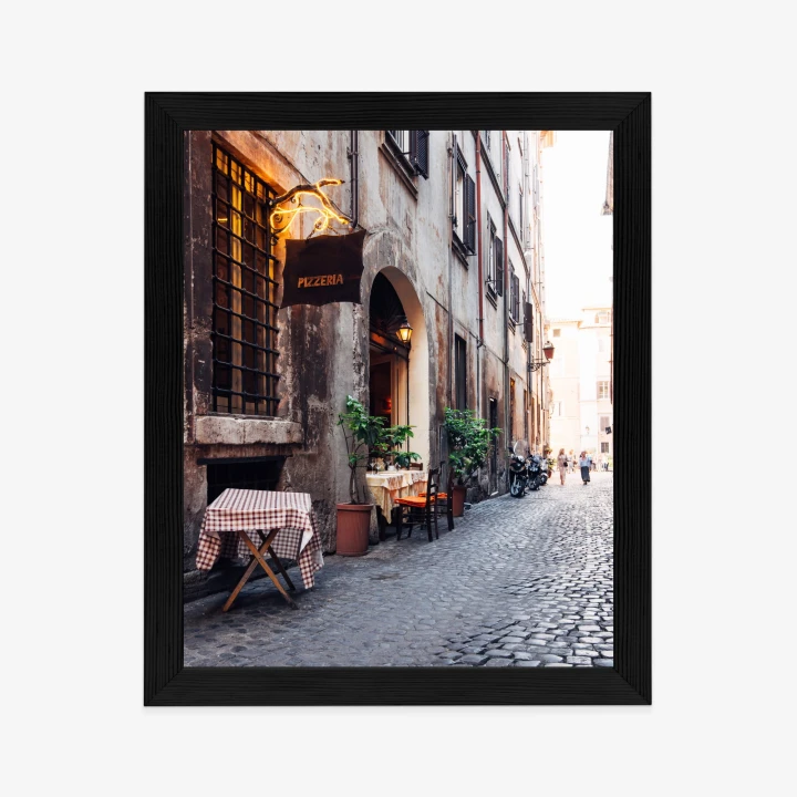 Plakat Klimatyczna Uliczka W Rzymie Z Kawiarnią