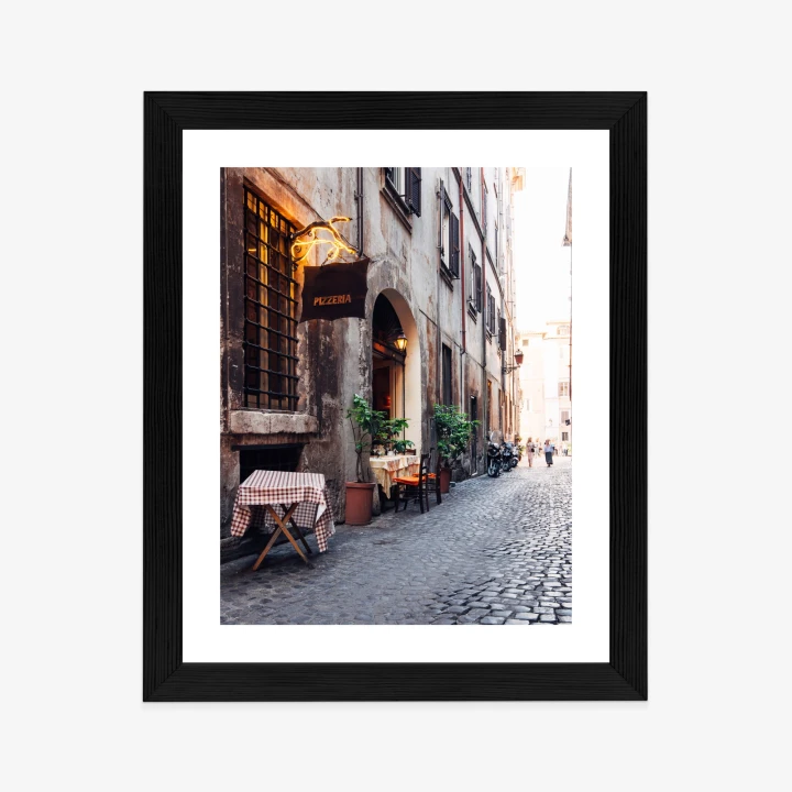 Plakat Klimatyczna Uliczka W Rzymie Z Kawiarnią