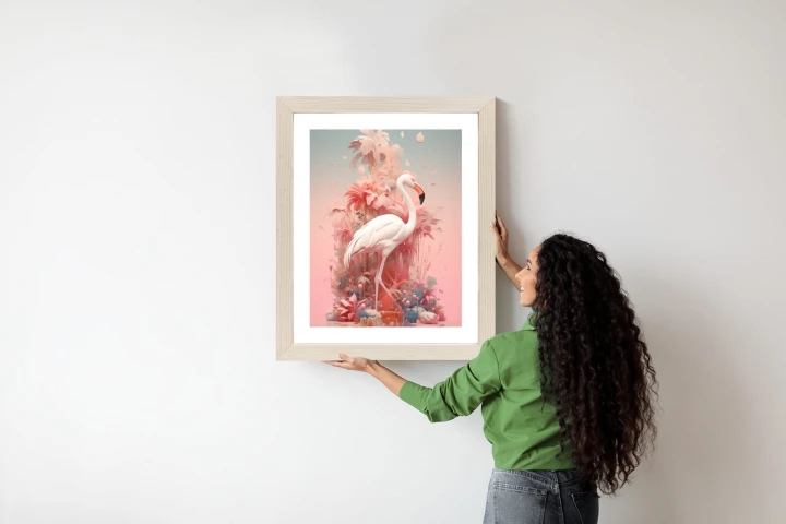 Plakat Surrealistyczna Ilustracja Z Flamingiem