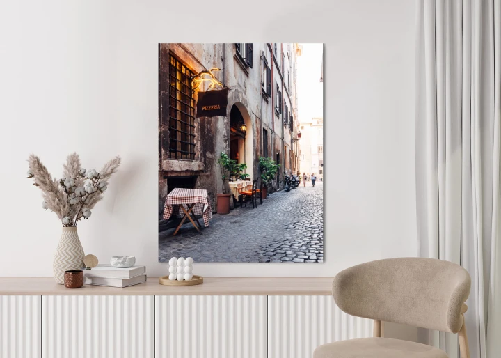 Plakat Klimatyczna Uliczka W Rzymie Z Kawiarnią