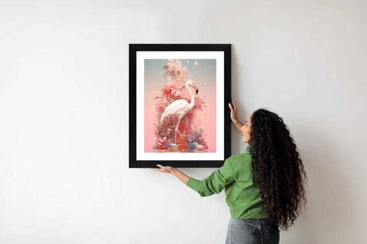 Plakat Surrealistyczna Ilustracja Z Flamingiem