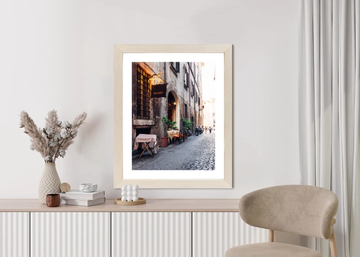 Plakat Klimatyczna Uliczka W Rzymie Z Kawiarnią