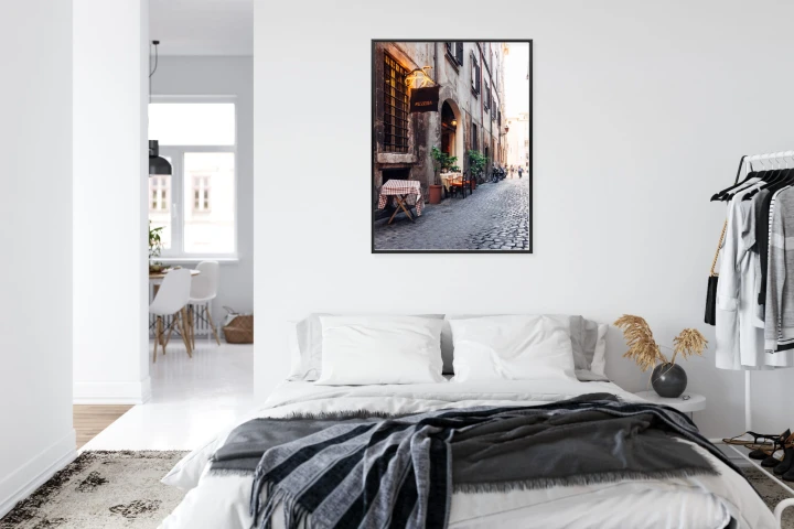 Plakat Klimatyczna Uliczka W Rzymie Z Kawiarnią