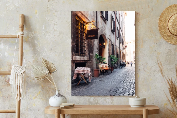 Plakat Klimatyczna Uliczka W Rzymie Z Kawiarnią