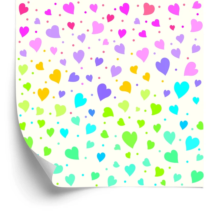 Tapeta Dla Dzieci - Kolorowe Drobne Serduszka