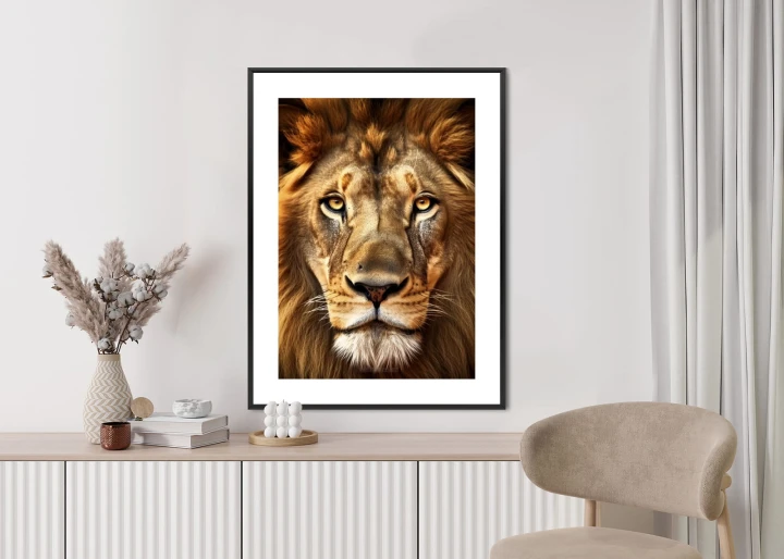 Plakat Majestatyczny Lew Na Portrecie