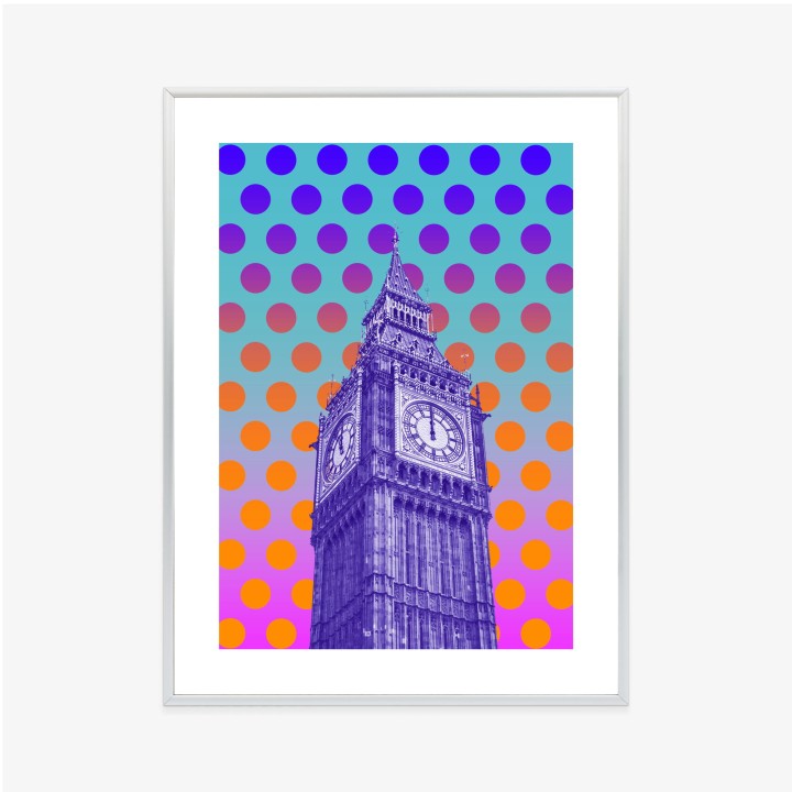 Plakat Big Ben W Stylu Pop Art Na Kolorowym Tle