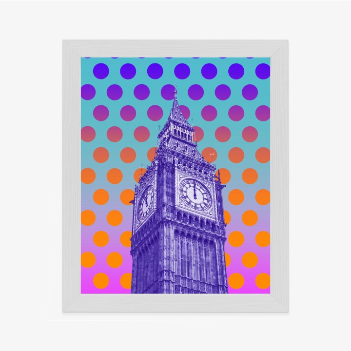 Plakat Big Ben W Stylu Pop Art Na Kolorowym Tle
