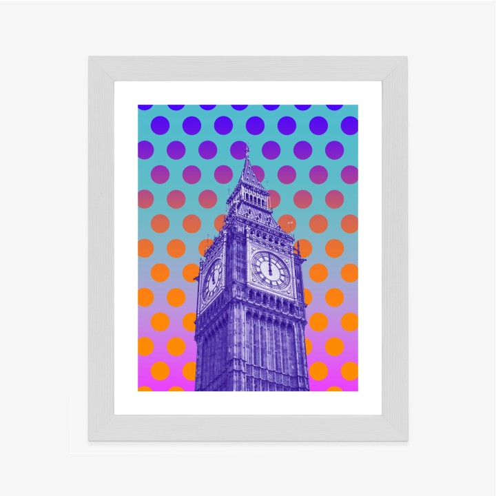 Plakat Big Ben W Stylu Pop Art Na Kolorowym Tle
