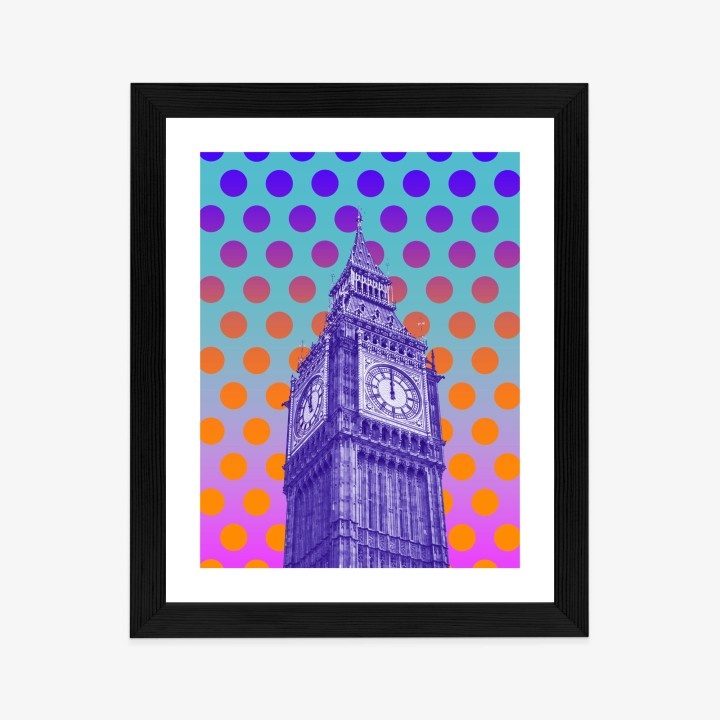 Plakat Big Ben W Stylu Pop Art Na Kolorowym Tle