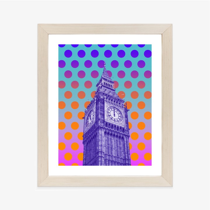 Plakat Big Ben W Stylu Pop Art Na Kolorowym Tle