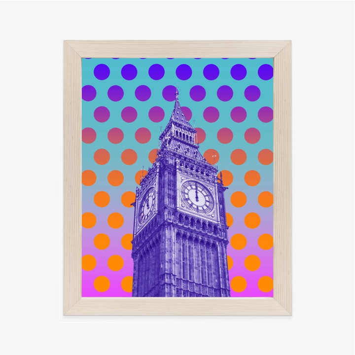 Plakat Big Ben W Stylu Pop Art Na Kolorowym Tle