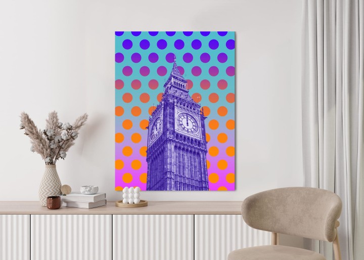 Plakat Big Ben W Stylu Pop Art Na Kolorowym Tle