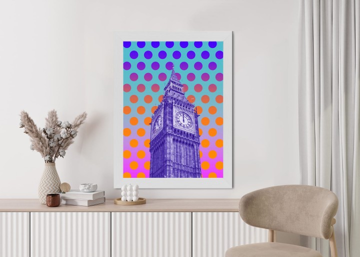 Plakat Big Ben W Stylu Pop Art Na Kolorowym Tle