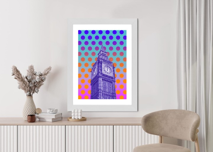 Plakat Big Ben W Stylu Pop Art Na Kolorowym Tle