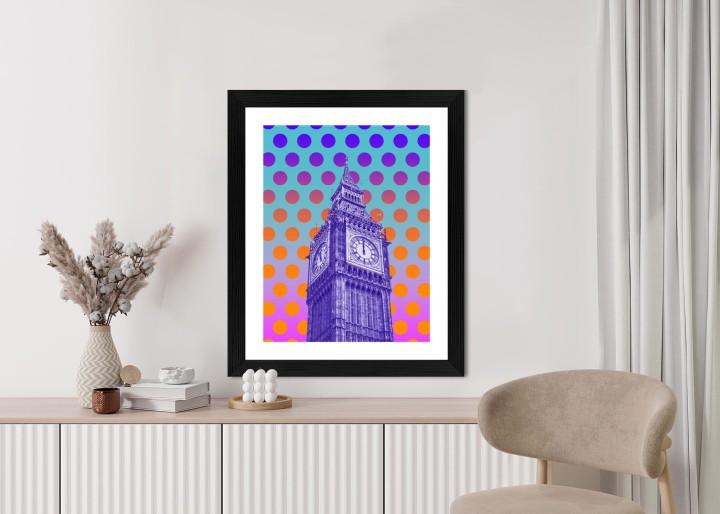 Plakat Big Ben W Stylu Pop Art Na Kolorowym Tle