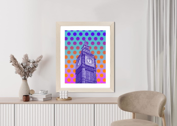 Plakat Big Ben W Stylu Pop Art Na Kolorowym Tle