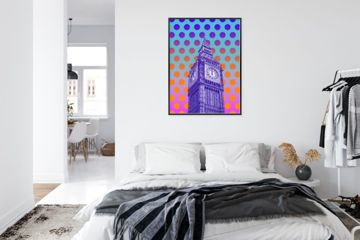 Plakat Big Ben W Stylu Pop Art Na Kolorowym Tle