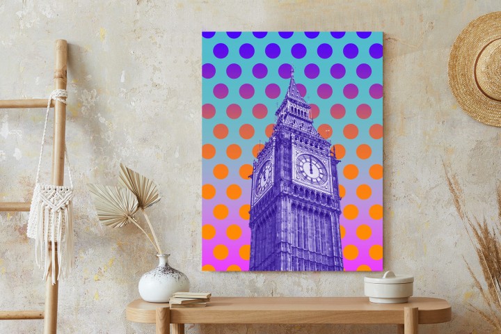 Plakat Big Ben W Stylu Pop Art Na Kolorowym Tle