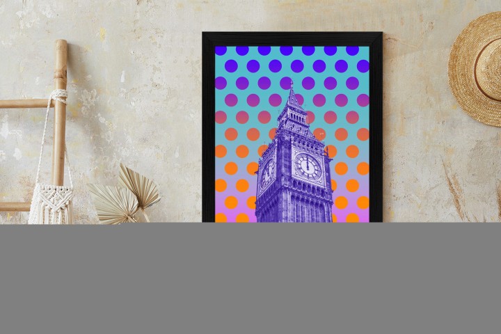Plakat Big Ben W Stylu Pop Art Na Kolorowym Tle