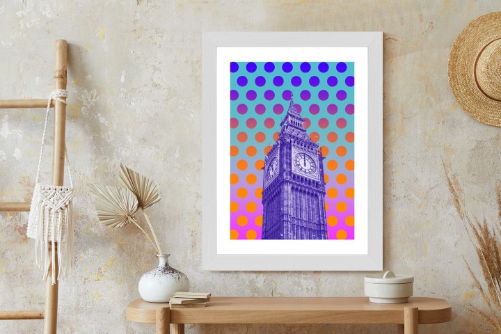 Plakat Big Ben W Stylu Pop Art Na Kolorowym Tle