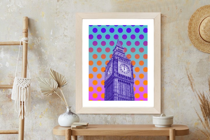 Plakat Big Ben W Stylu Pop Art Na Kolorowym Tle
