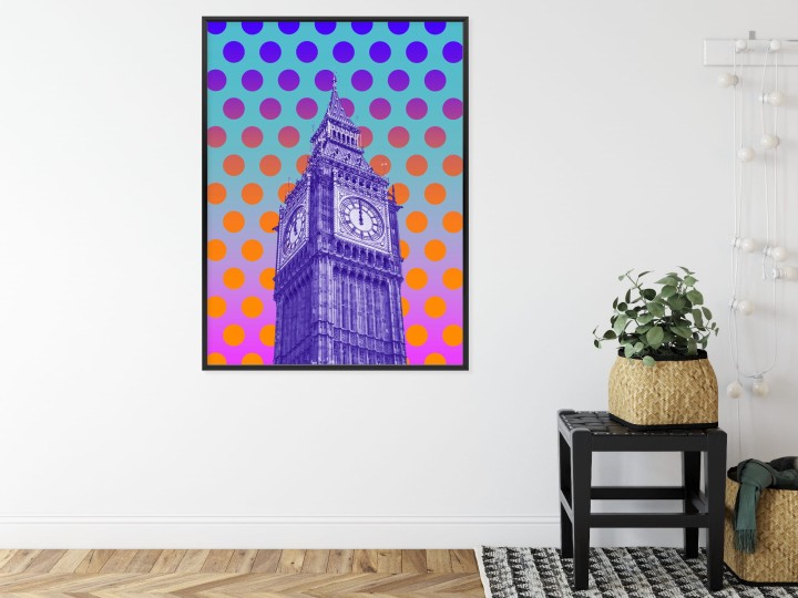 Plakat Big Ben W Stylu Pop Art Na Kolorowym Tle