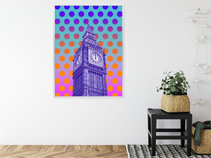 Plakat Big Ben W Stylu Pop Art Na Kolorowym Tle