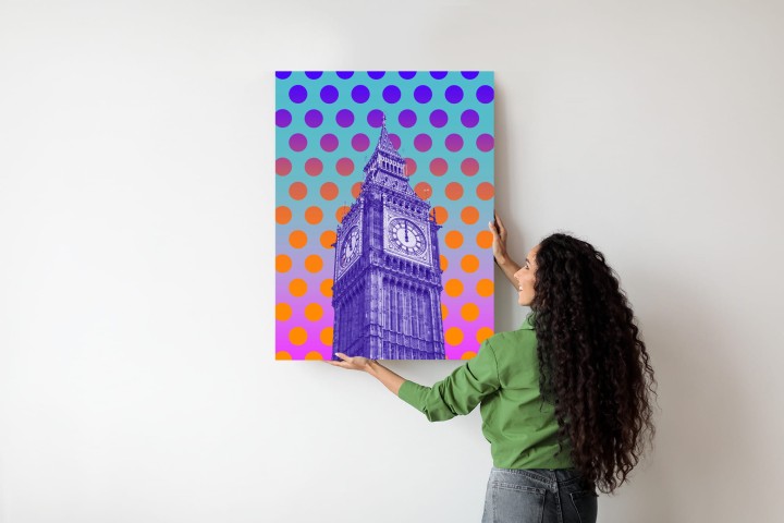 Plakat Big Ben W Stylu Pop Art Na Kolorowym Tle