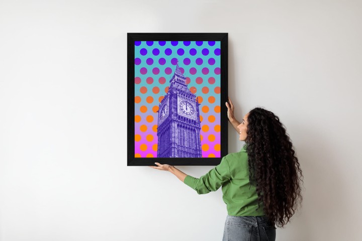 Plakat Big Ben W Stylu Pop Art Na Kolorowym Tle
