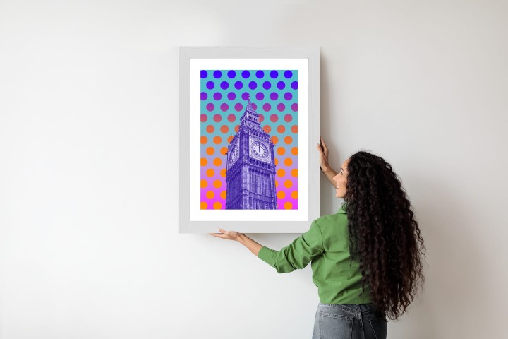 Plakat Big Ben W Stylu Pop Art Na Kolorowym Tle