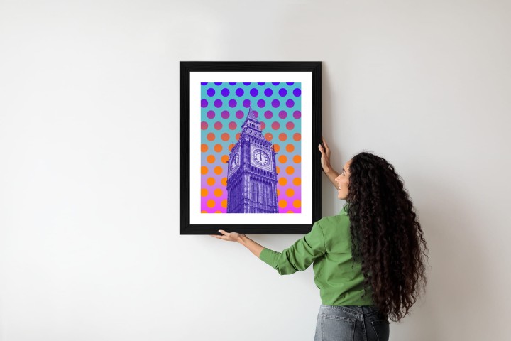 Plakat Big Ben W Stylu Pop Art Na Kolorowym Tle