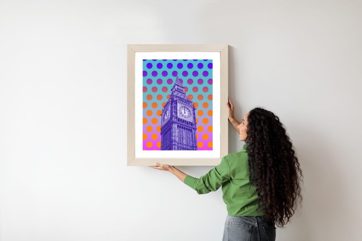 Plakat Big Ben W Stylu Pop Art Na Kolorowym Tle