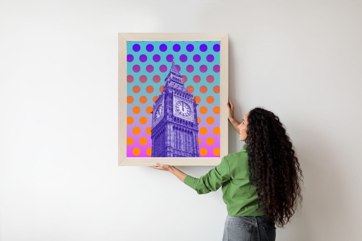 Plakat Big Ben W Stylu Pop Art Na Kolorowym Tle