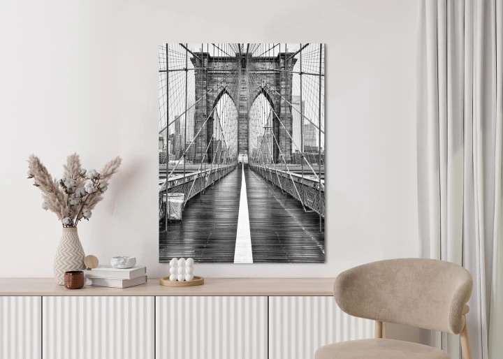 Plakat Wiszący Most Brookliński W Czarno Białych Kolorach