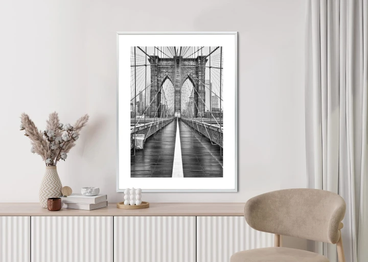 Plakat Wiszący Most Brookliński W Czarno Białych Kolorach