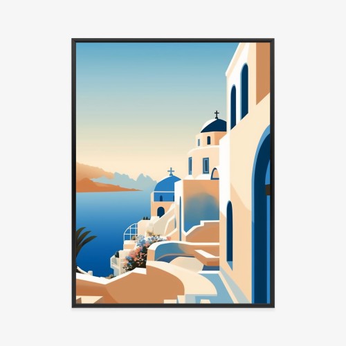 Plakat Malowniczy Widok Na Santorini Ilustracja