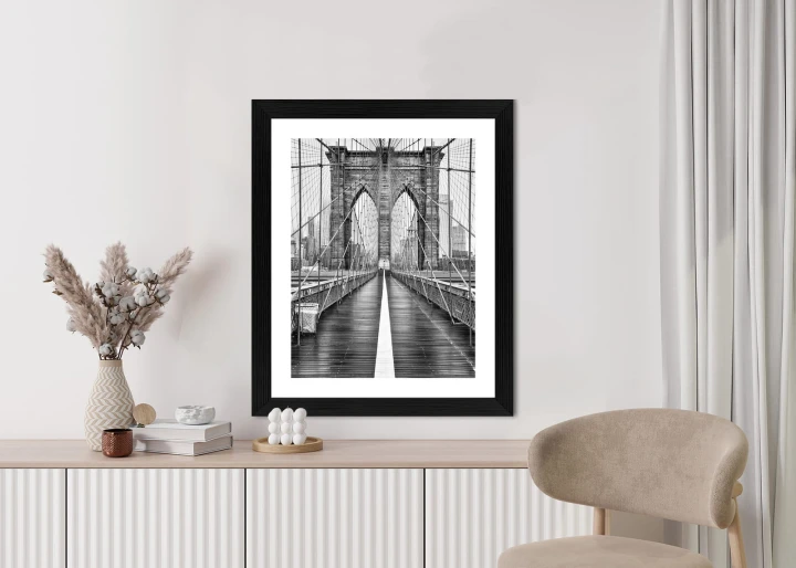 Plakat Wiszący Most Brookliński W Czarno Białych Kolorach
