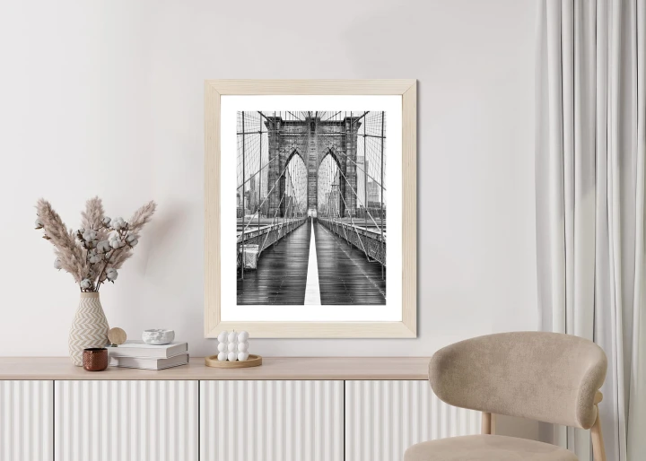 Plakat Wiszący Most Brookliński W Czarno Białych Kolorach