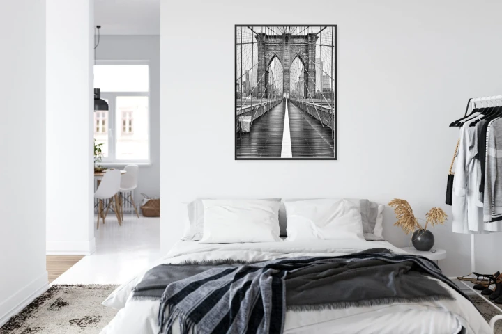 Plakat Wiszący Most Brookliński W Czarno Białych Kolorach