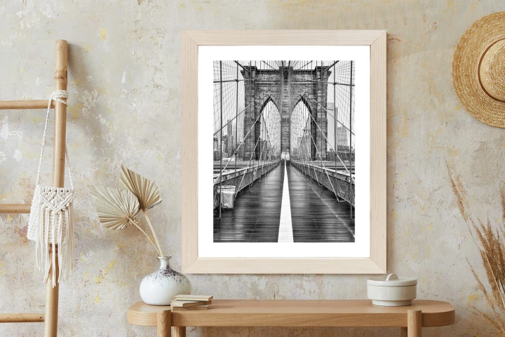 Plakat Wiszący Most Brookliński W Czarno Białych Kolorach