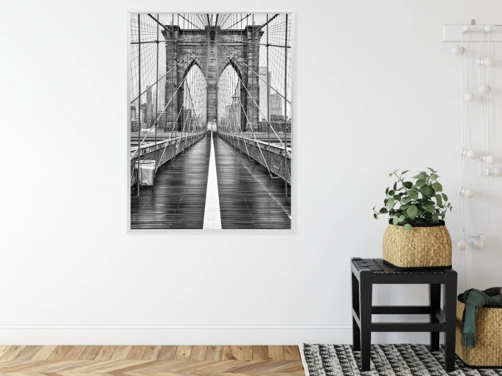 Plakat Wiszący Most Brookliński W Czarno Białych Kolorach