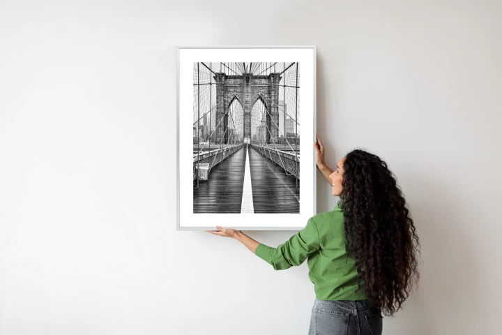 Plakat Wiszący Most Brookliński W Czarno Białych Kolorach